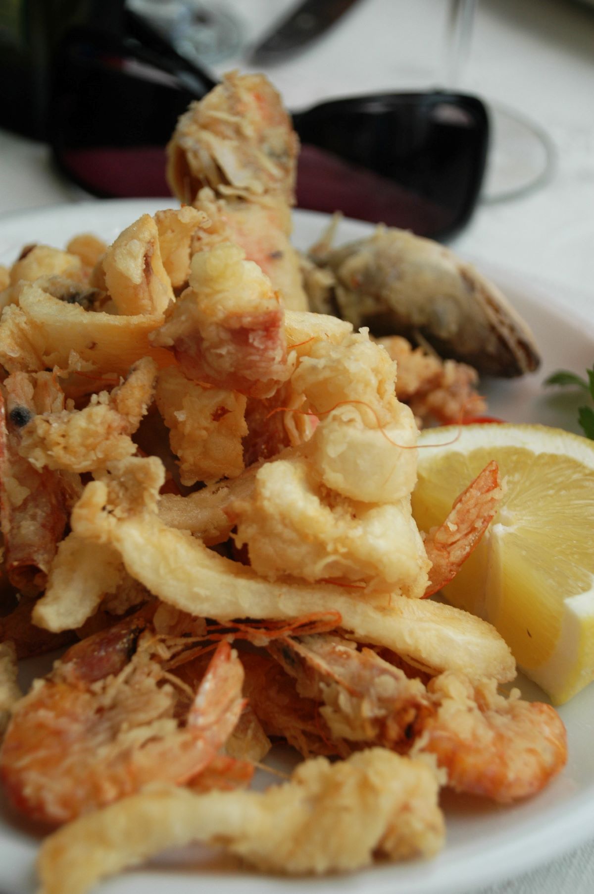 fried shrimp and cuttlefish