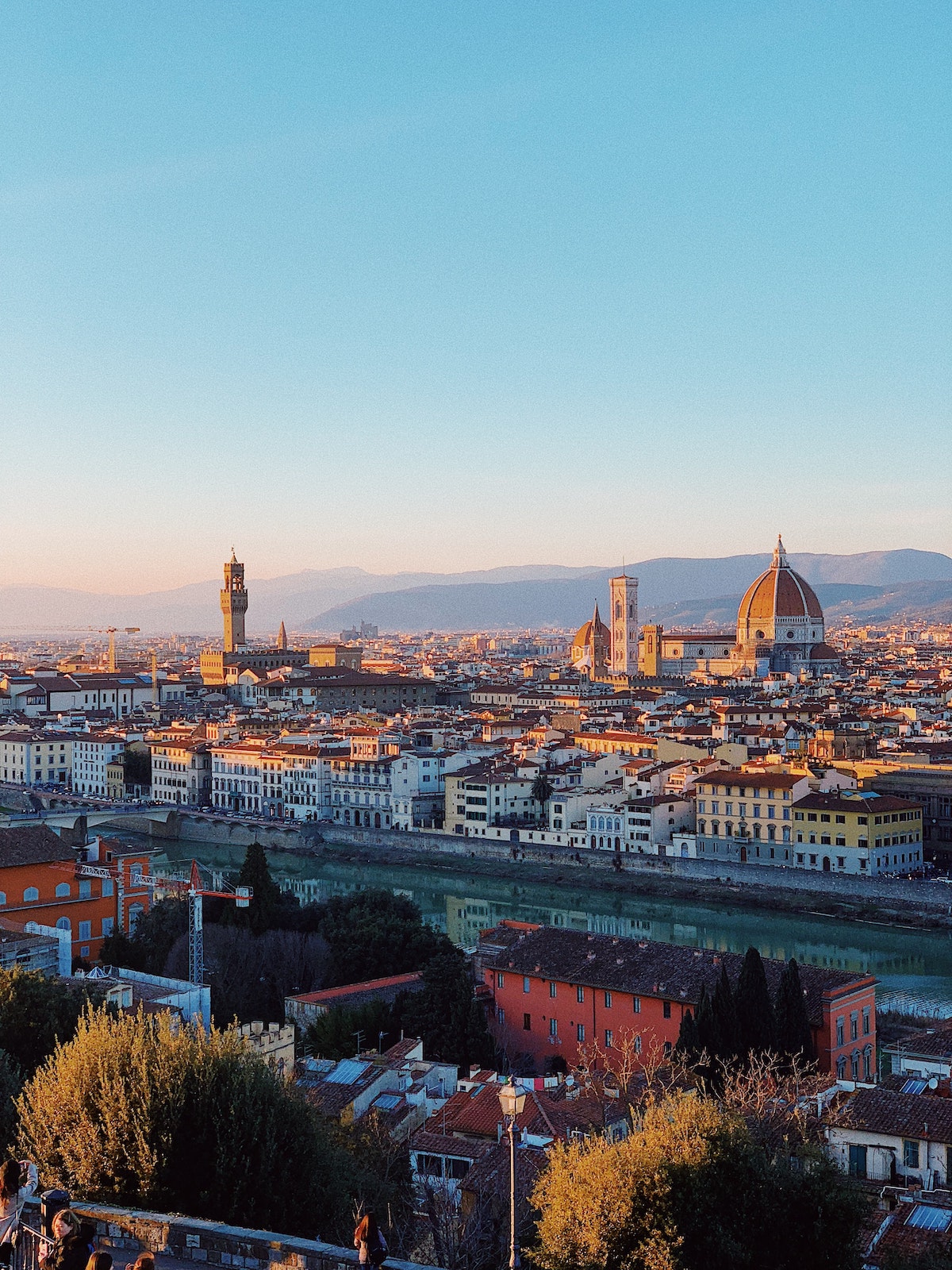 View over the city of Florence, Italy at sunset