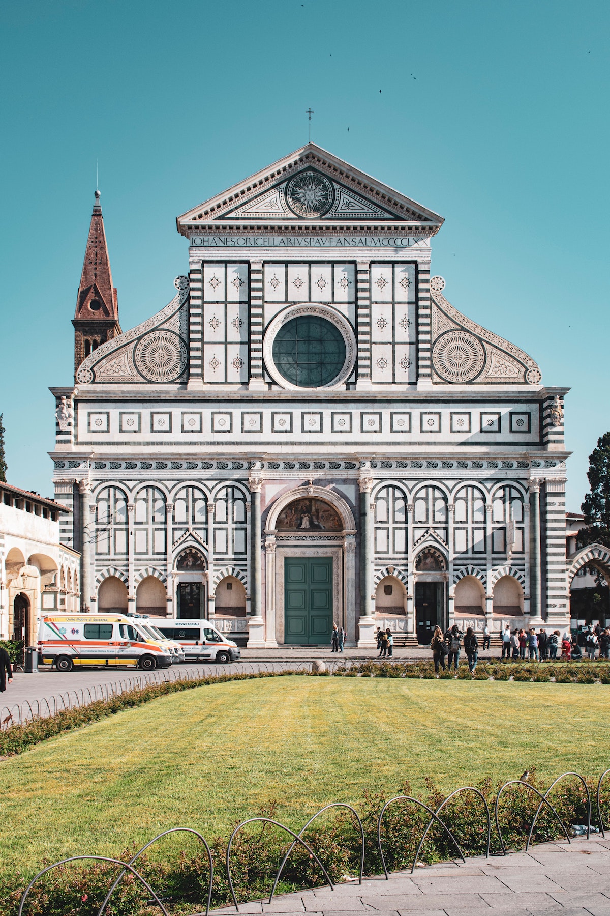 Façade of the Santa Maria Novella church in Florence, Italy