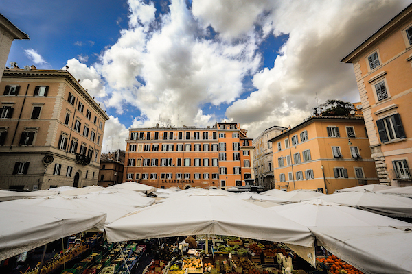 One of the most popular food markets in Rome can be found at Campo de' Fiori.