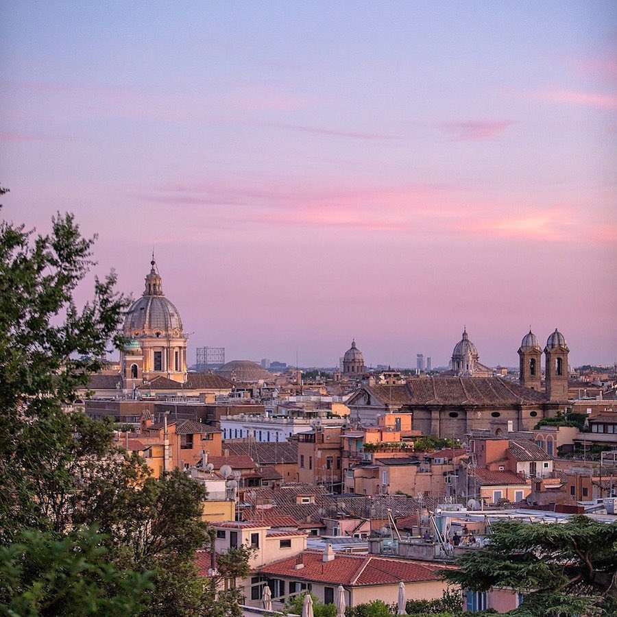 View from the Pincio Terrace, one of the most Instagrammable spots in Rome.