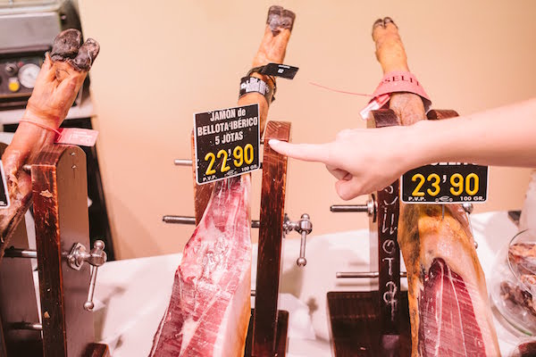 When it comes to Spanish cured ham, jamón ibérico de bellota (acorn-fed Iberian ham) is the best you can get.