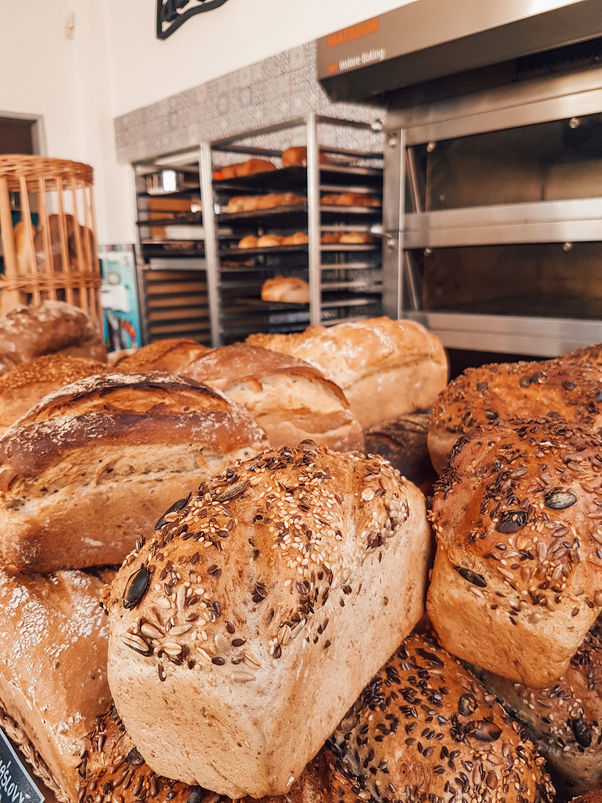 Bakery with many different types of loaves