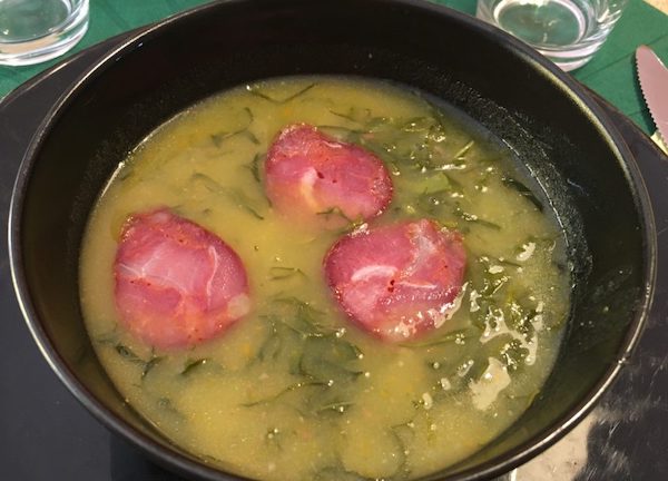 Portuguese caldo verde soup