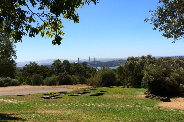 Lisbon views from Parque Keil do Amaral in Monsanto Florestal Park.
