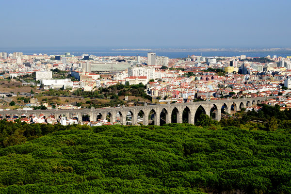 View of Lisbon from the Miradouro de Monsanto viewpoint