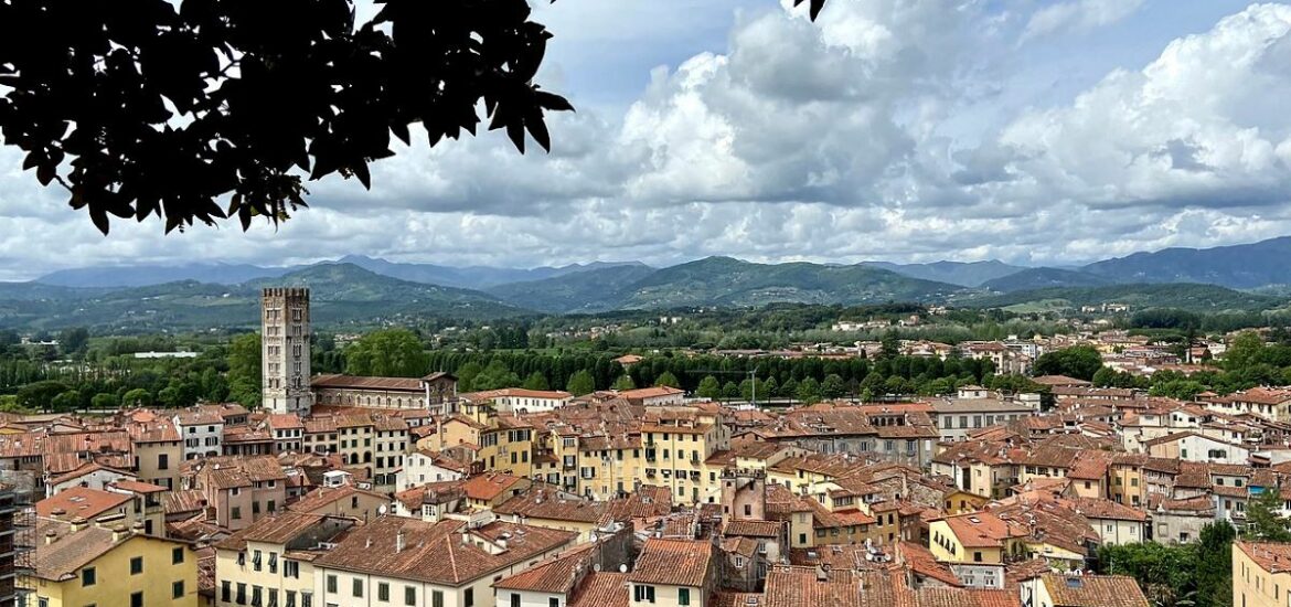view of Lucca from above