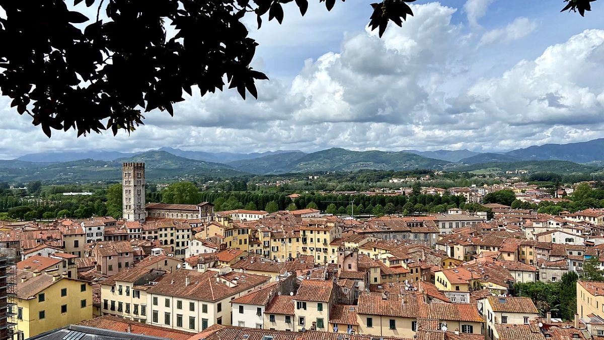 view of Lucca from above