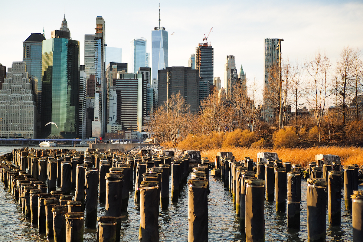 View of Manhattan from a Brooklyn pier