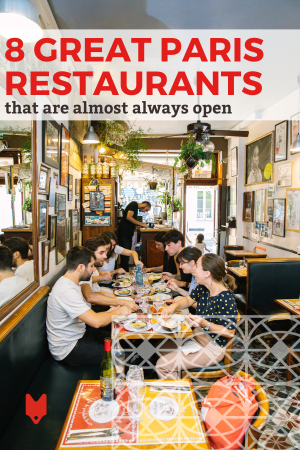 Restaurants in Paris that are almost always open