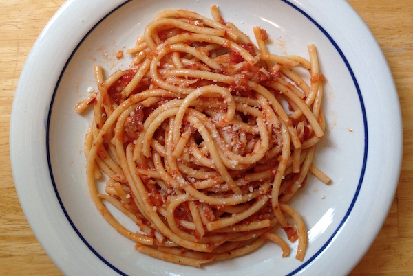 One of our favorites in this pasta shape guide is bucatini, particularly bucatini all’amatriciana!