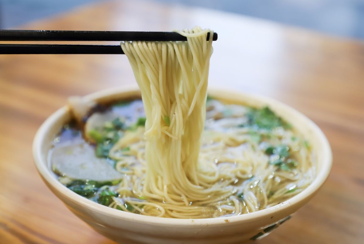 pho soup bowl with noodles