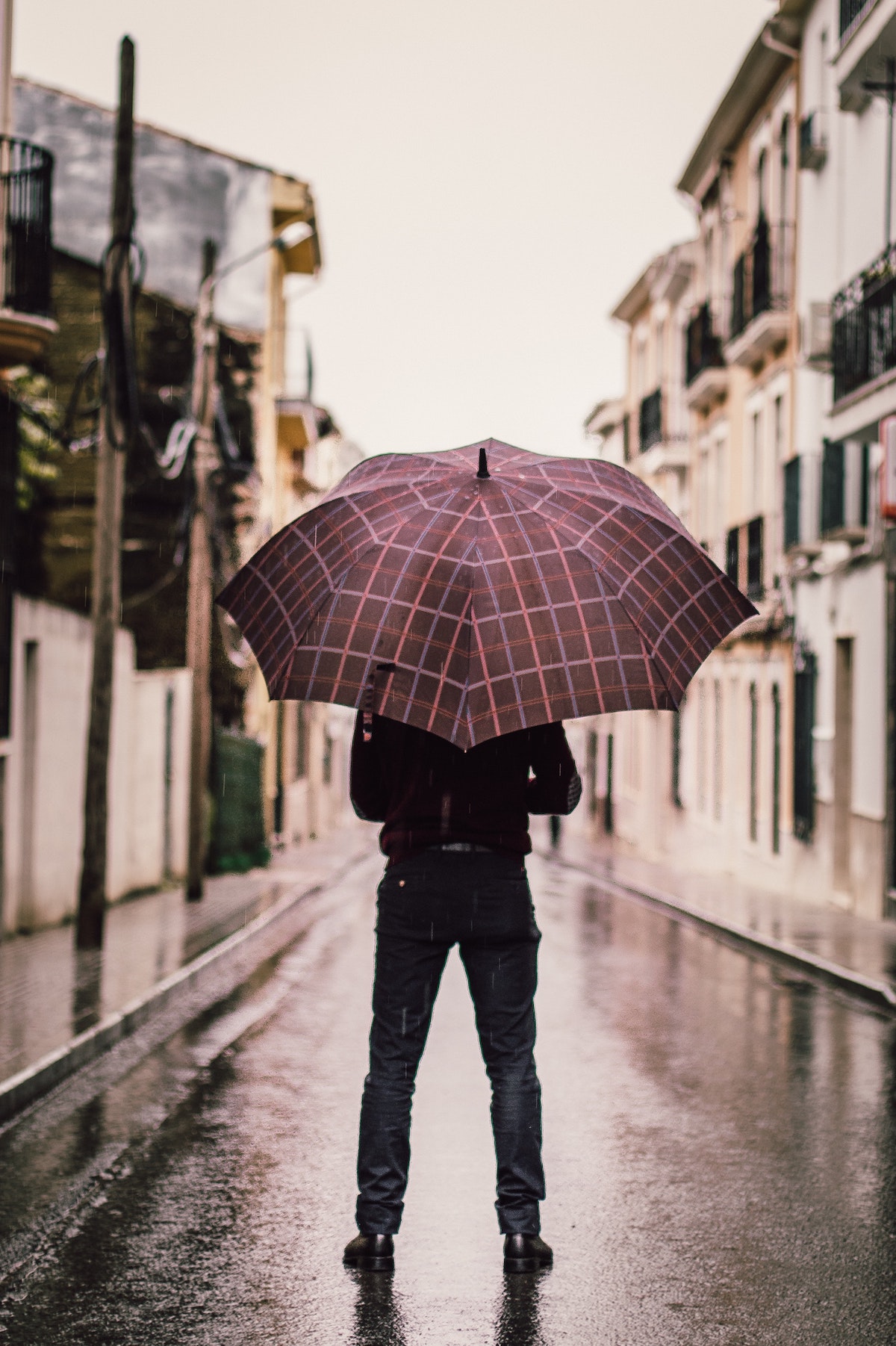 man with umbrella