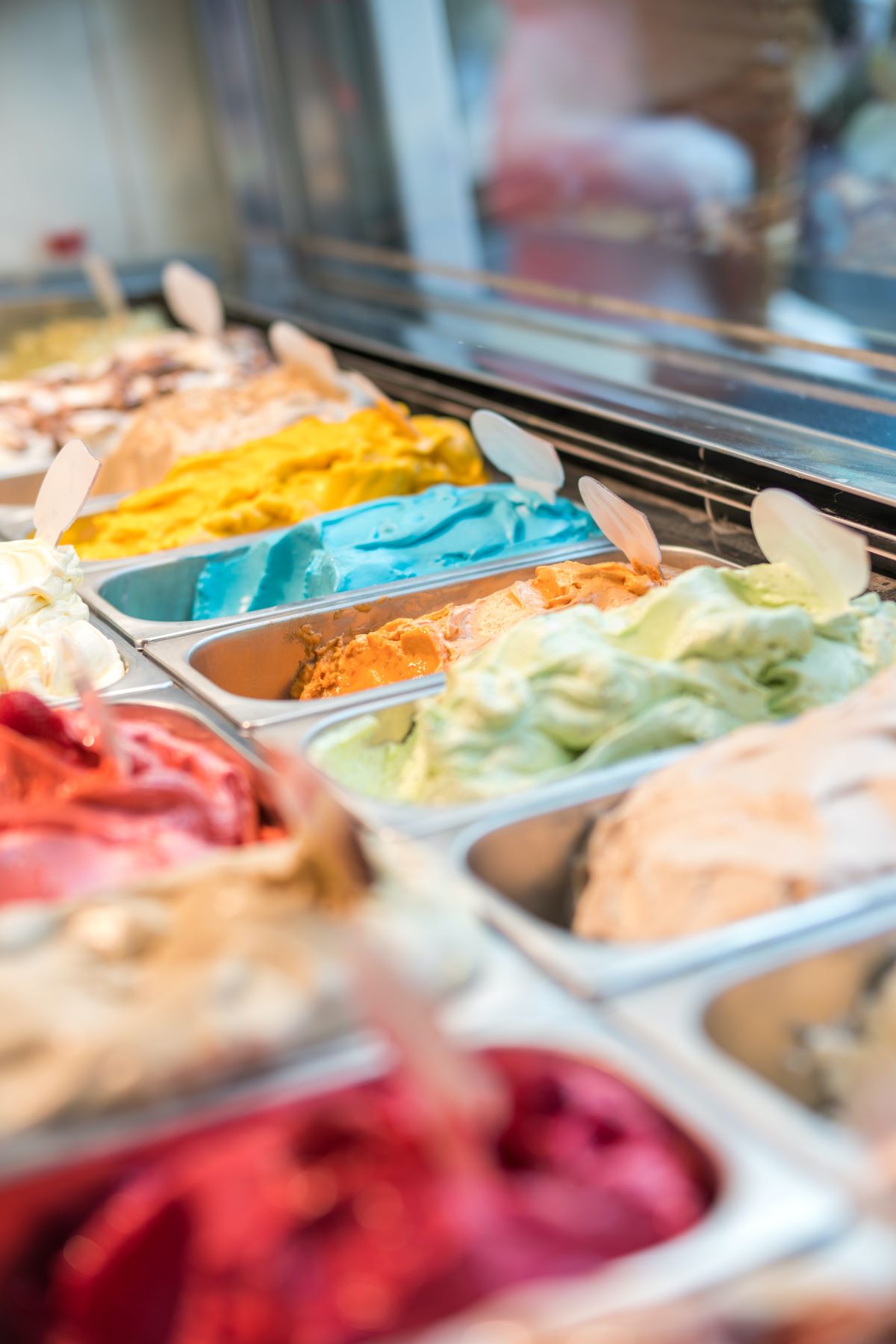 colorful ice cream display