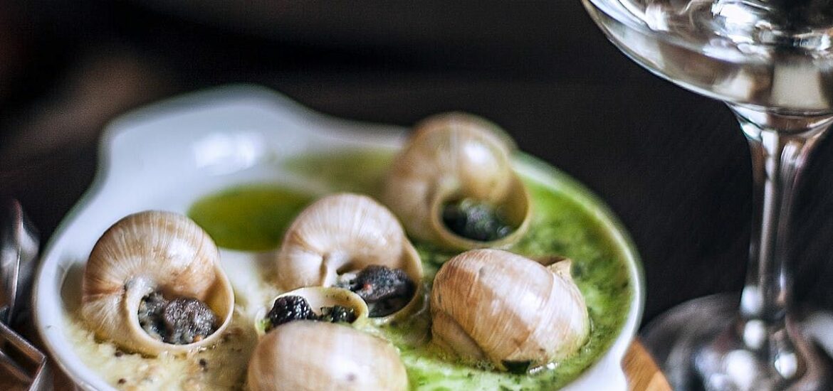 Snails in sauce at Paris restaurant