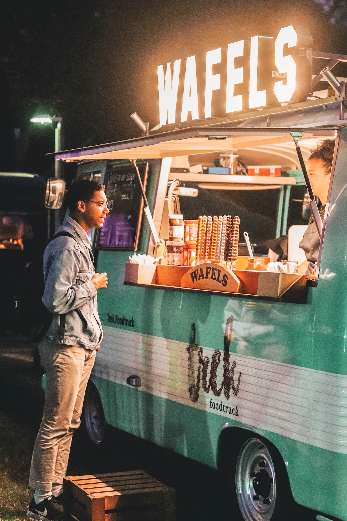Food truck at night