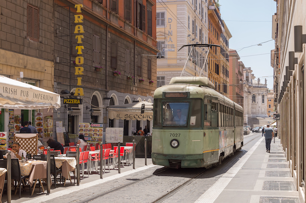 Tram on the streets of Rome
