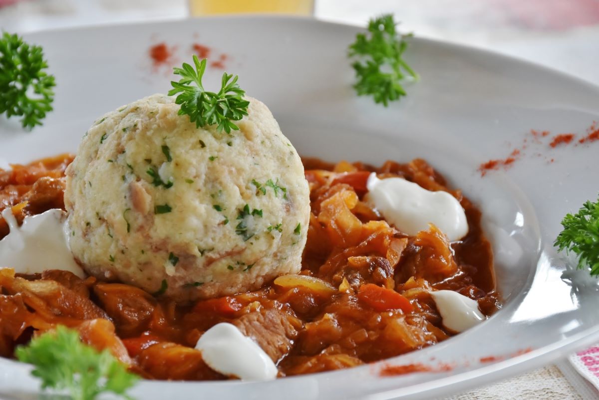 goulash with bread dumpling