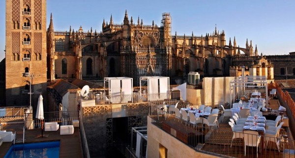 The EME Catedral hotel is one of the best luxury hotels in Seville, but definitely has the best view of the Giralda in the city!
