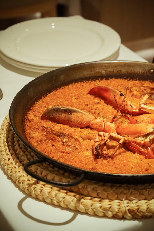 Lobster rice at L'Albufera restaurant in Madrid