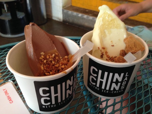 Nitrogen ice cream at Chin Chin in London