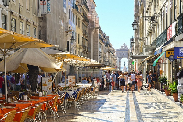 Rua Augusta is one of the main streets for shopping in Lisbon.