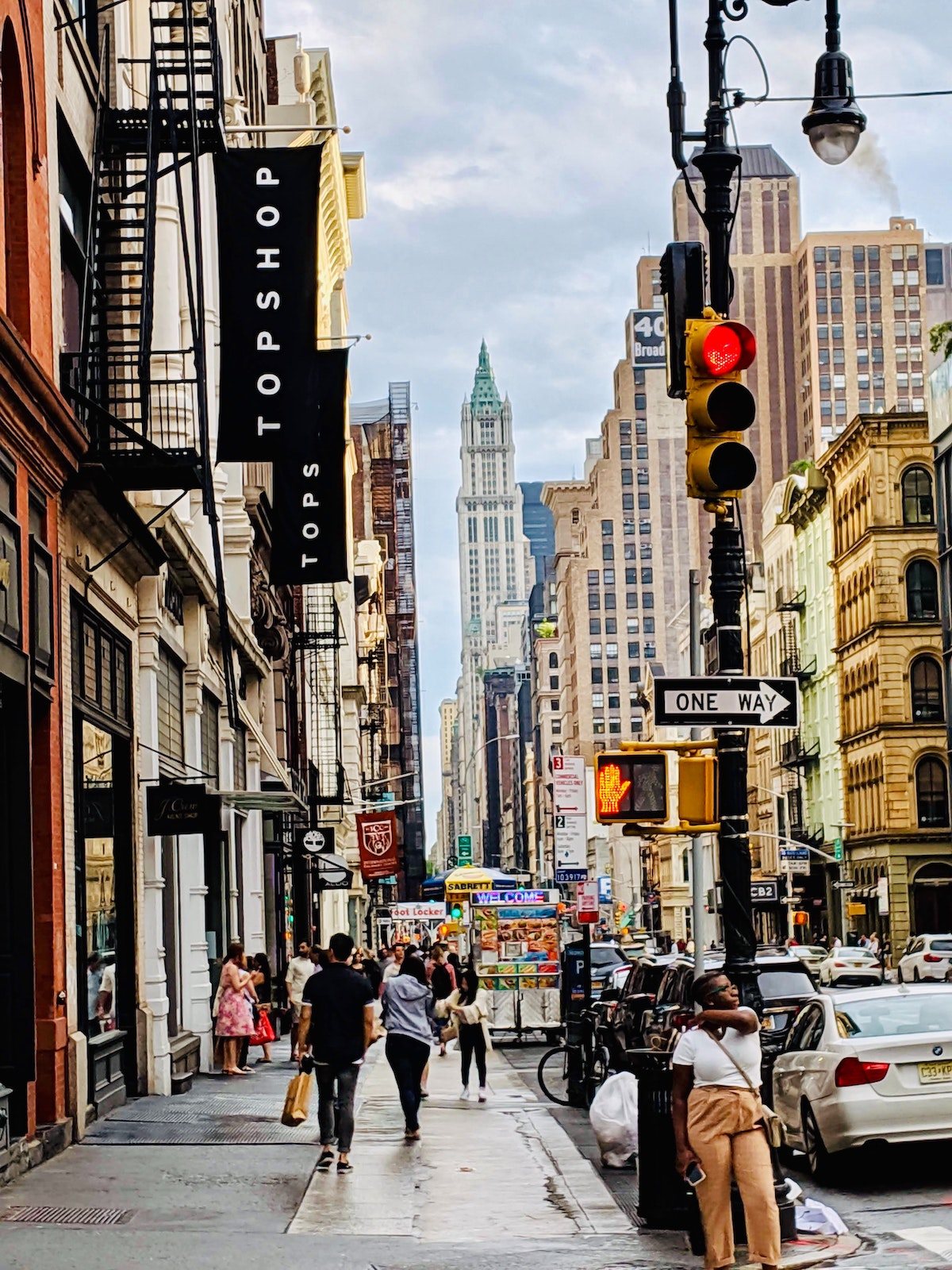 Busy city street in SoHo, Manhattan