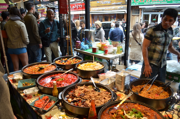 Brick Lane street food market in London