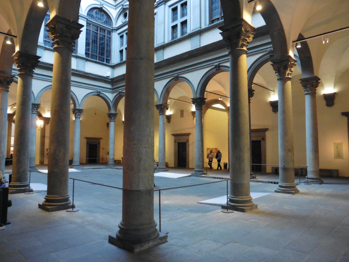Inner arched courtyard surrounded by columns