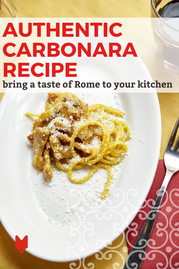 Traditional carbonara recipe from Rome