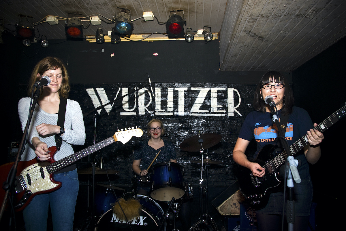 A rock band plays a show at the Wurlitzer Ballroom in Madrid